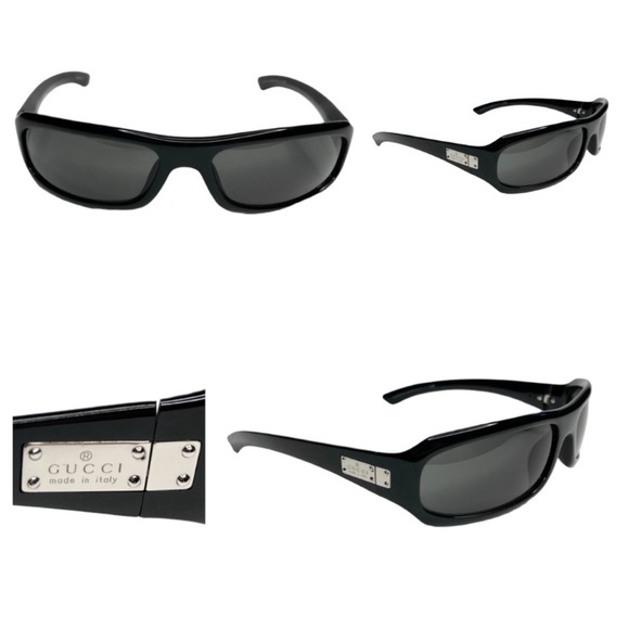 Vintage GUCCI Black Gloss GG 1479/S Non-RX Sunglasses & Travel Case in EUC